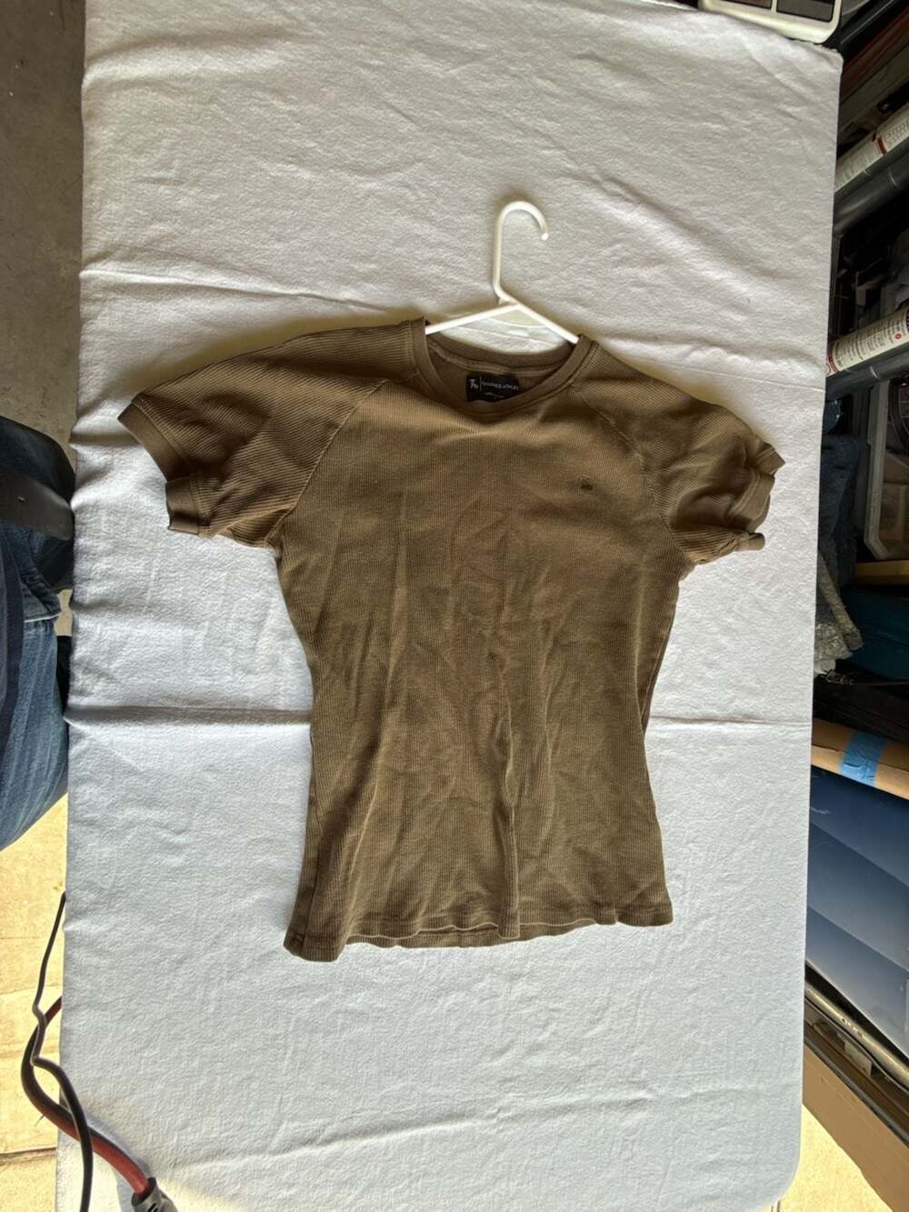 Tailored Athlete Waffle Crew Neck Short Sleeve Shirt in Brown